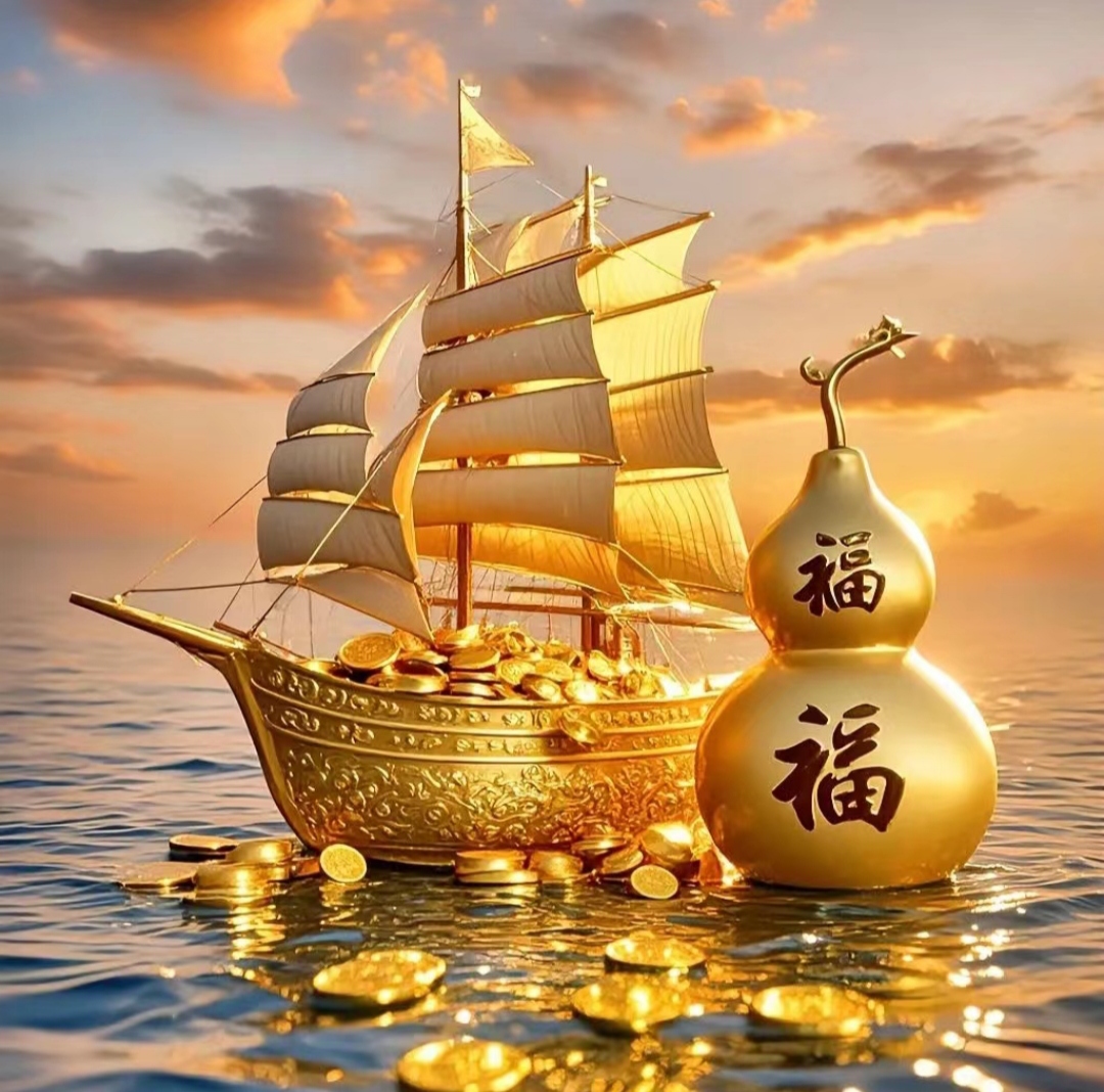 福禄双全,一帆风顺,顺风顺水顺财神