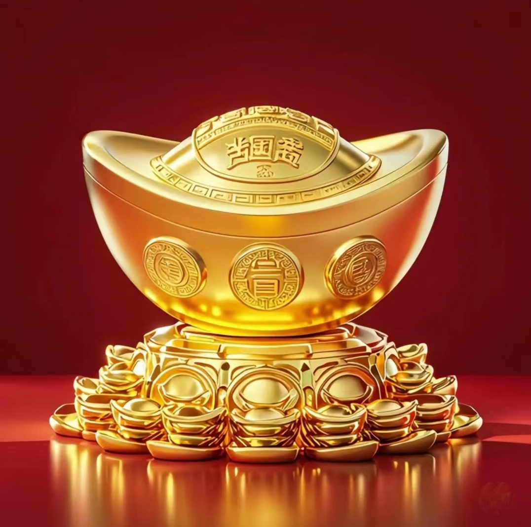 招财进宝,日进斗金,财源滚滚来,暴富暴美 #黄金元宝#接福接财接好运