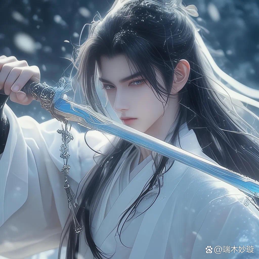 雪中剑客,白衣胜雪,一剑霜寒,傲立天地间