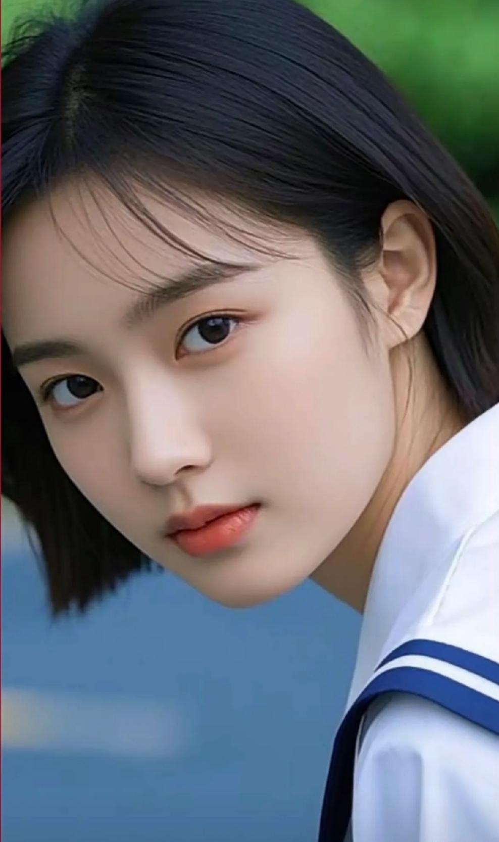 乌黑亮丽的头发柔顺地垂落,衬得肌肤愈发白皙胜雪,细腻如瓷