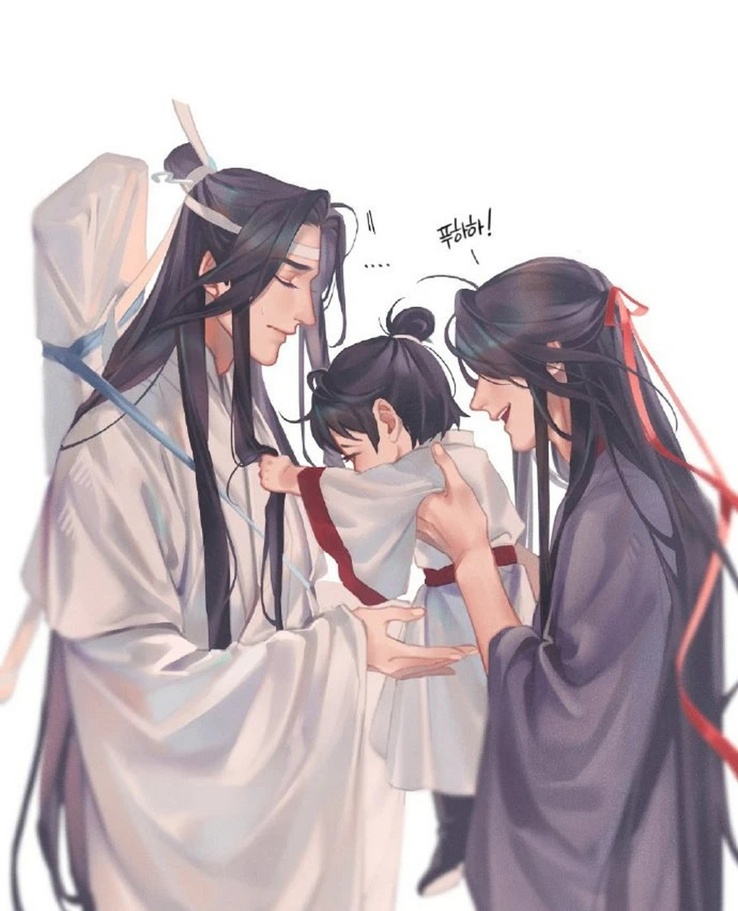 魔道祖师# 画师-twi:k_young03  蓝湛你就宠他吧～[滑稽]
