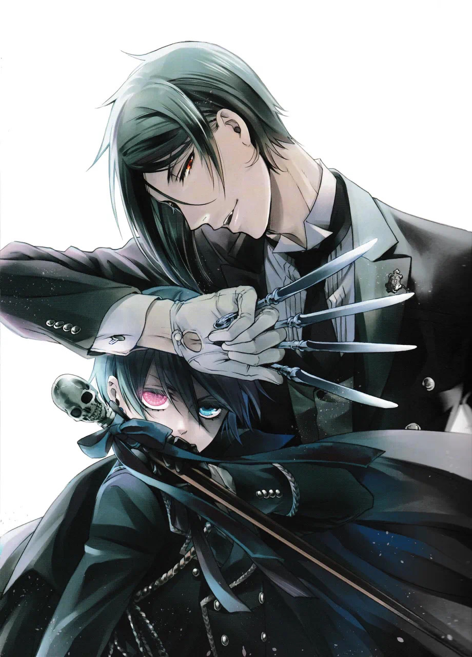 夏尔x赛巴斯蒂安#黑执事# #动漫# 尊贵小啵酱与完美老管家哈哈哈哈