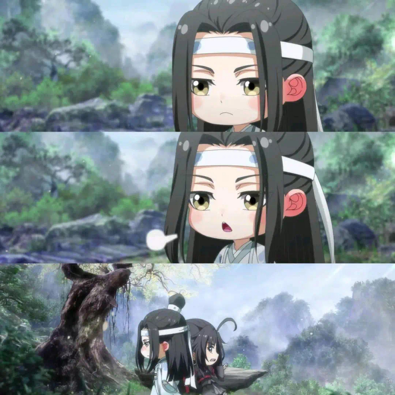 喝醉了的汪叽看到羡羡就抓起来～#魔道祖师# q版害羞的蓝二哥