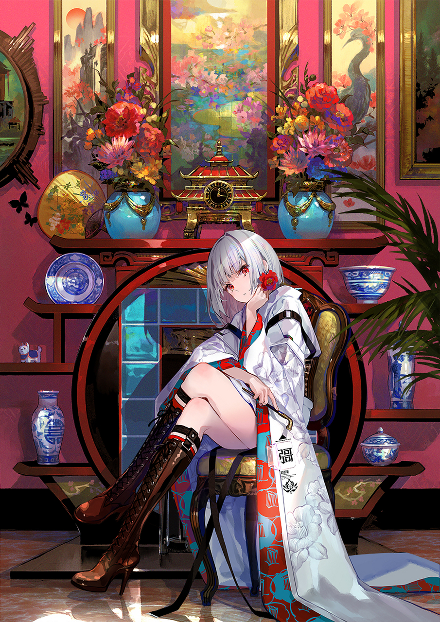 pixiv三幻神之一,来自日本东京的画师藤原,她的作品极具色彩视觉冲击