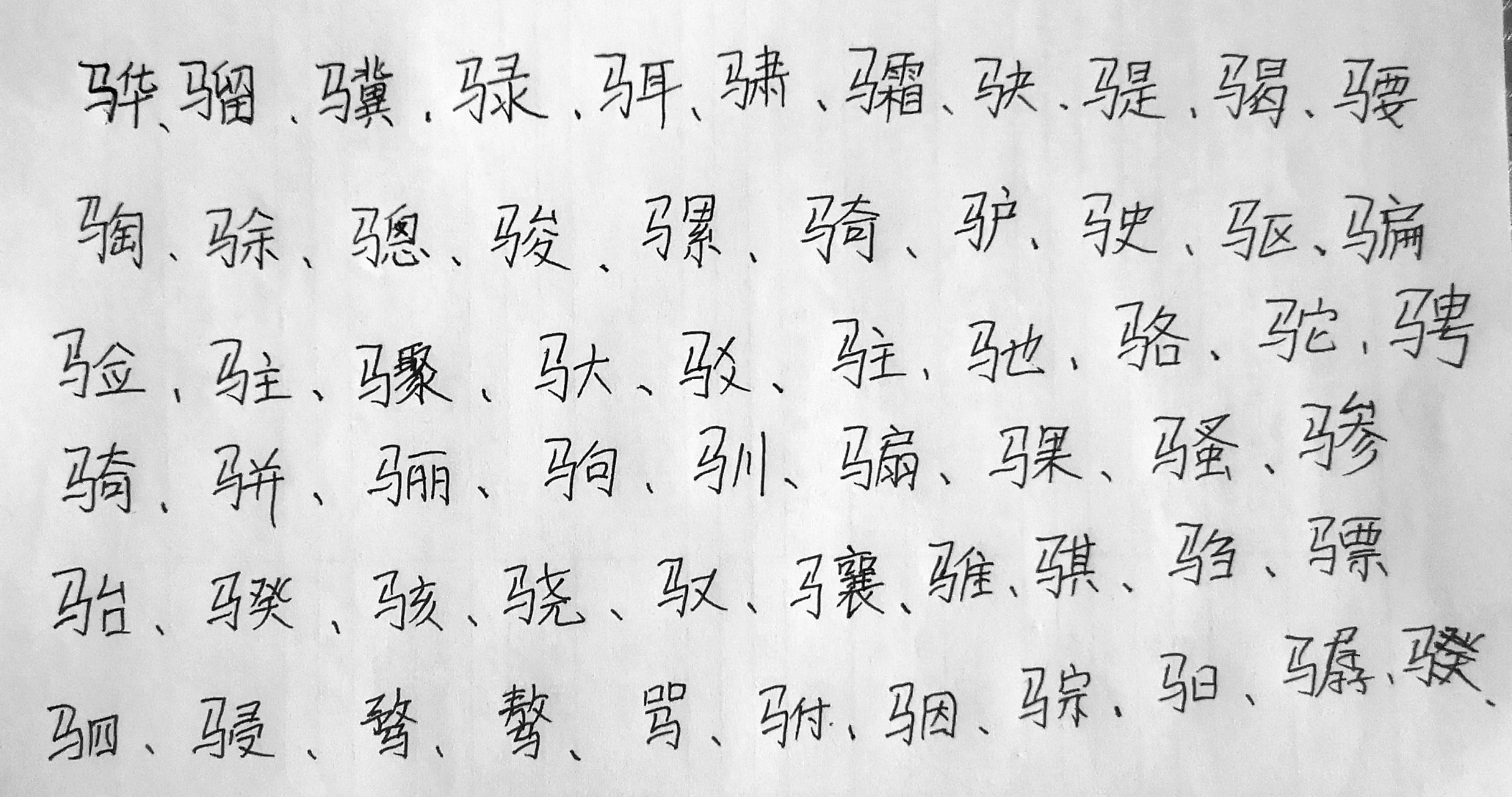 马字旁的一部分字,如果有注音版,完整版就太好了