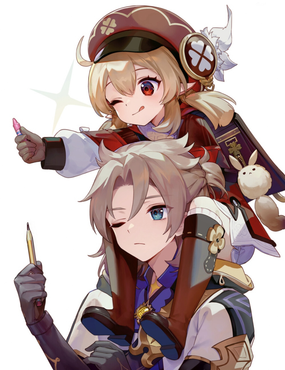 和阿贝多一起学习的可莉