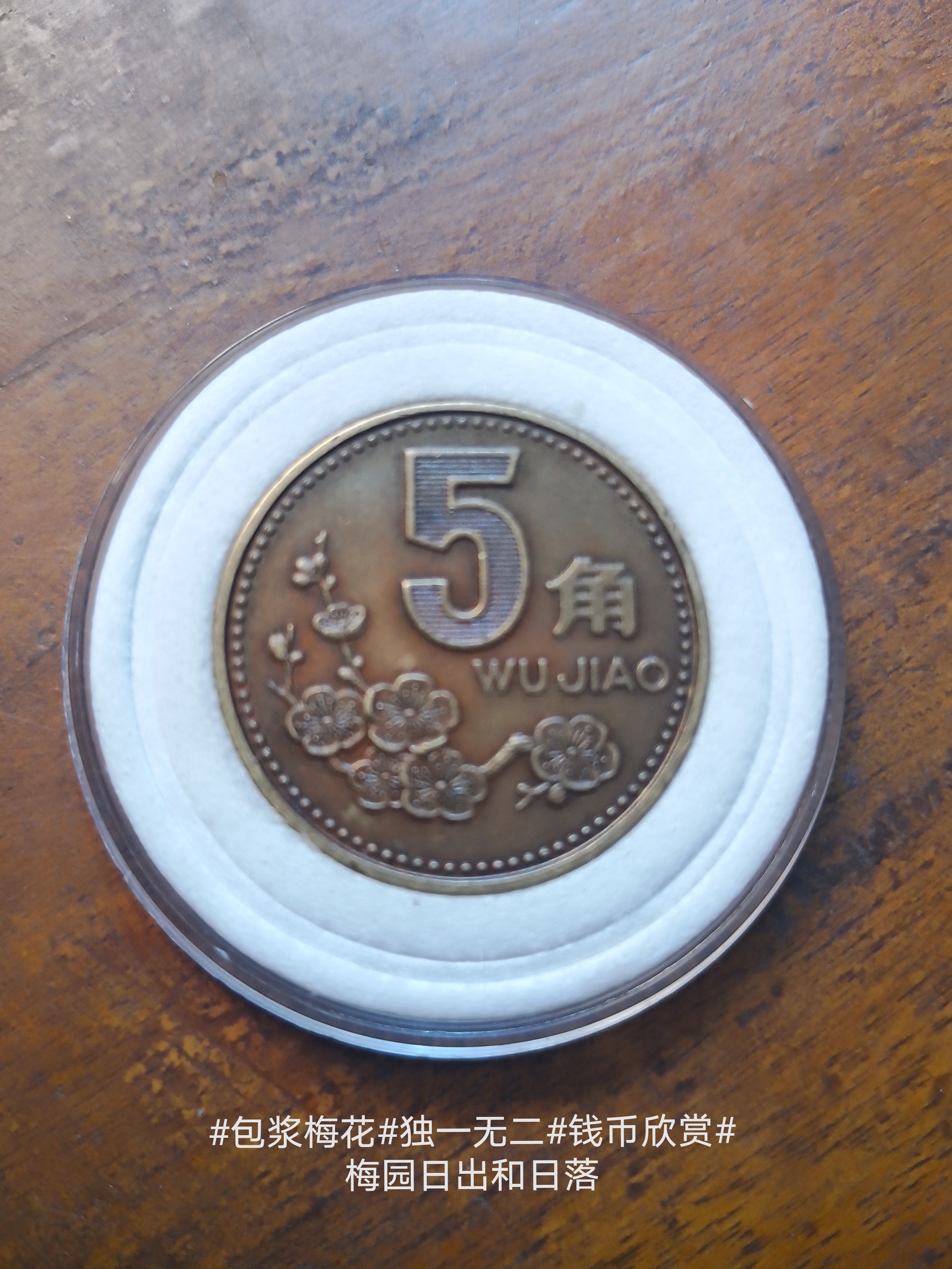 梅花5角包浆币#趣味包浆币#钱币收藏