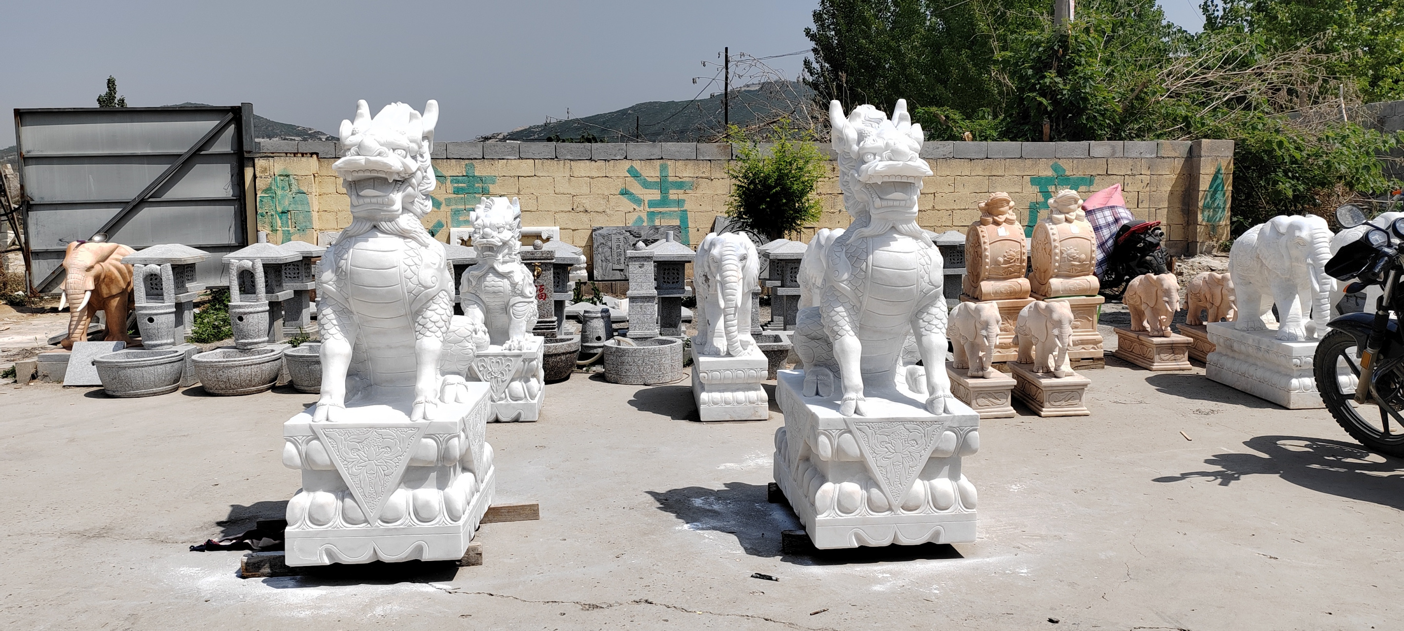 石雕汉白玉麒麟尺寸可定做