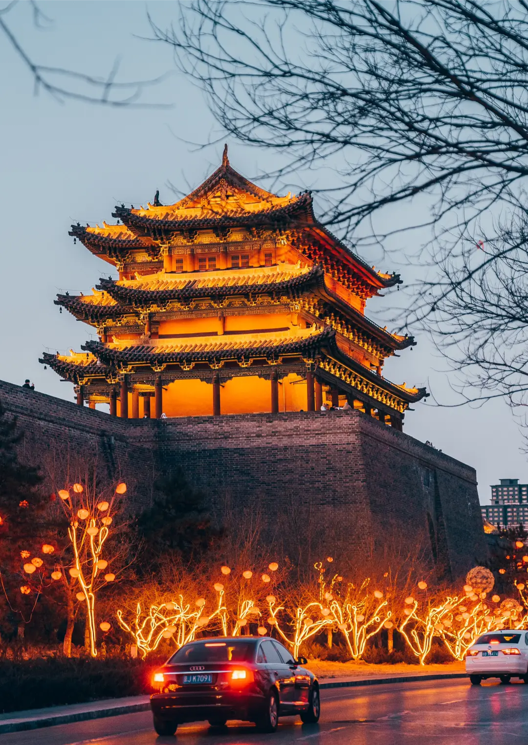 大同鼓楼夜景图片