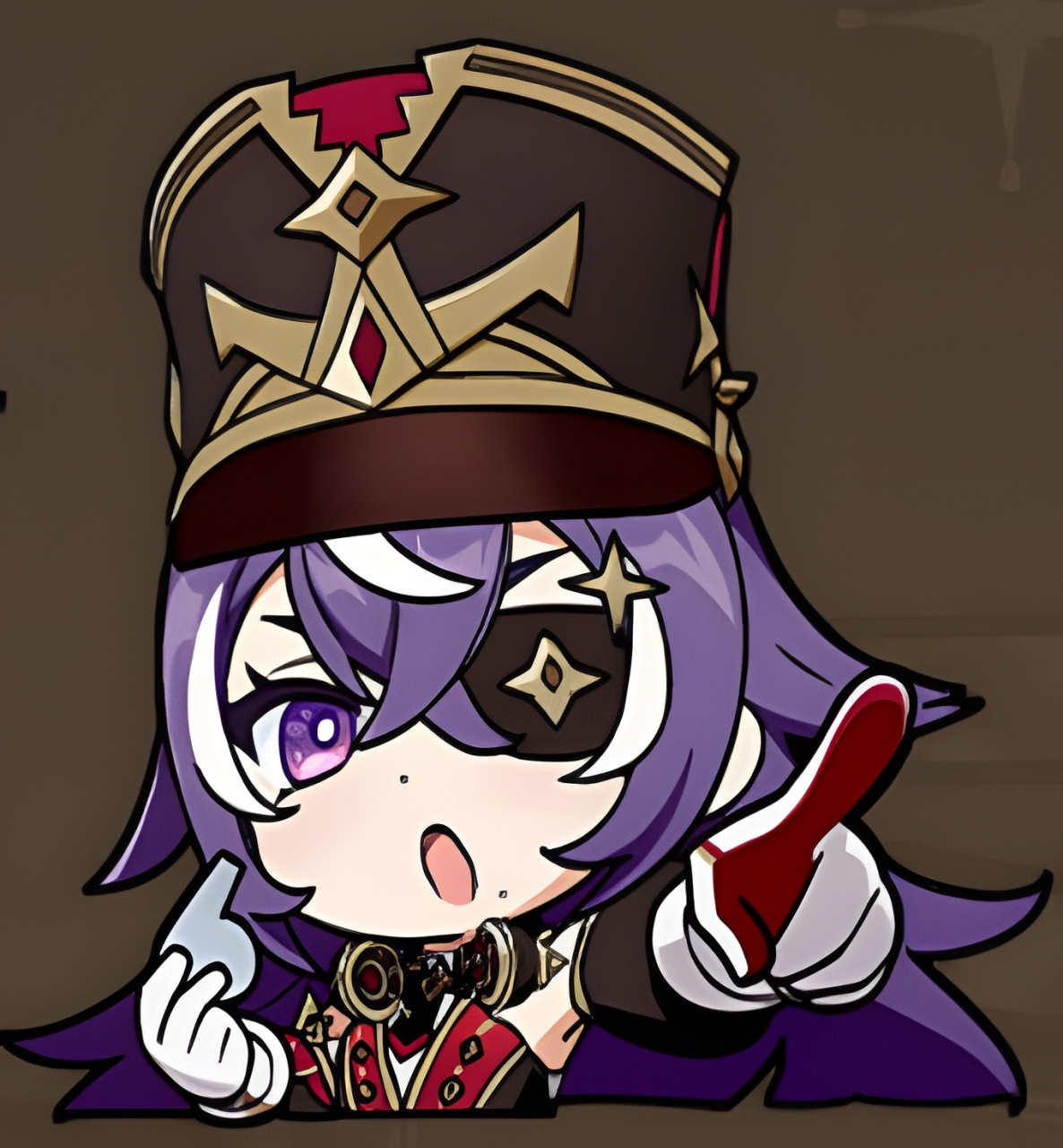 收藏了一下原神雷电将军,宵宫和夏沃蕾的表情包,雷神这表情是谁抢她的