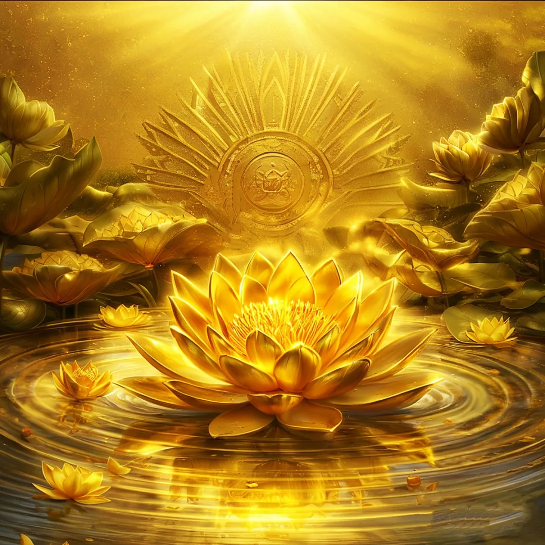 高能量头像～ 金莲绽放财气旺,花开富贵好运伴