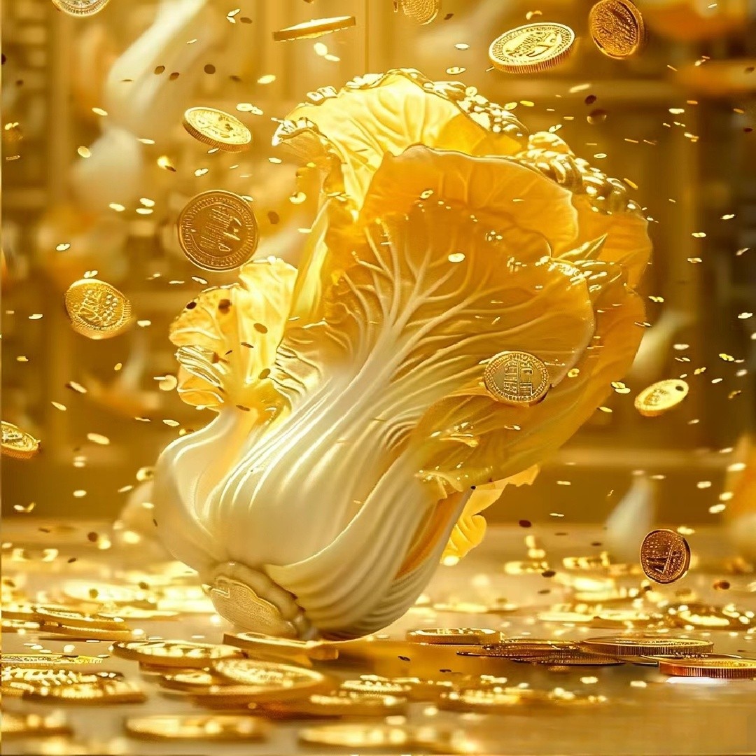 动态连更挑战#  一颗金灿灿的白菜绽放盛开,象征百财来,行行有财来