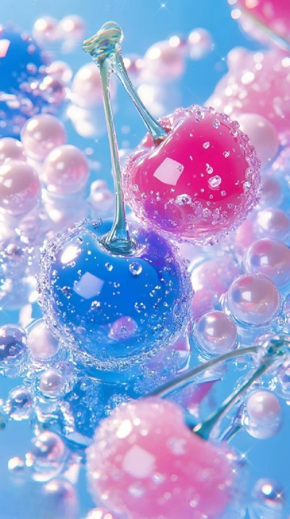 可爱的彩色樱桃壁纸