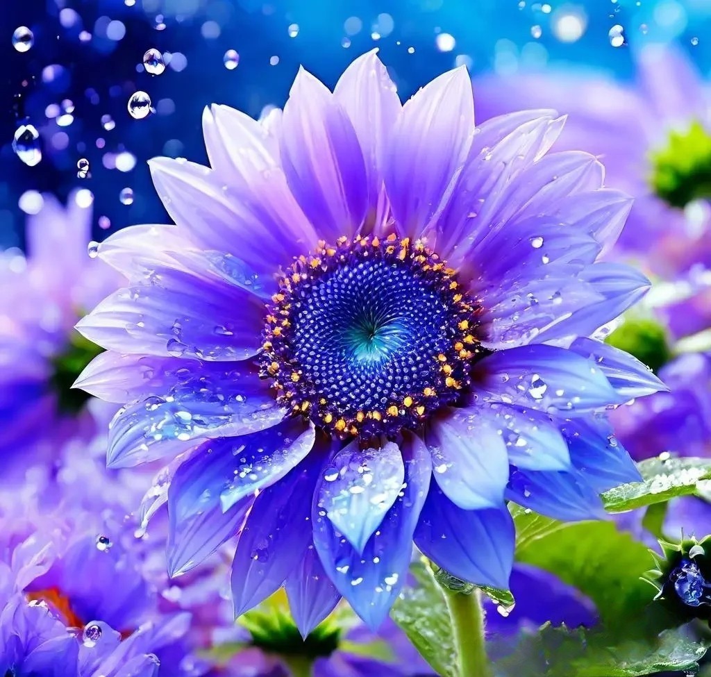 动态连更挑战#  紫色向日葵,独特的紫色花朵高贵典雅,每片花瓣都如