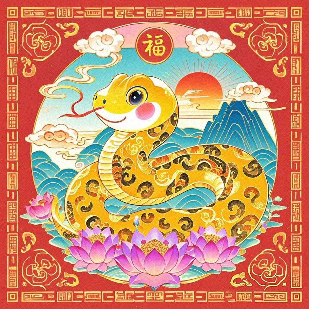 2025蛇年行大运头像～ 金蛇献瑞财运旺,吉星高照福禄