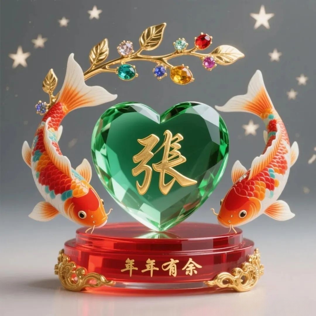 福财好运莲,锦鲤衔瑞来～姓氏头像