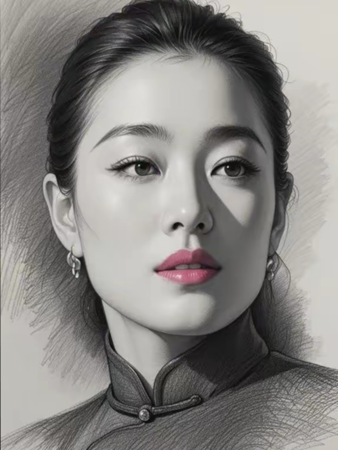 素描人像,巩俐女王