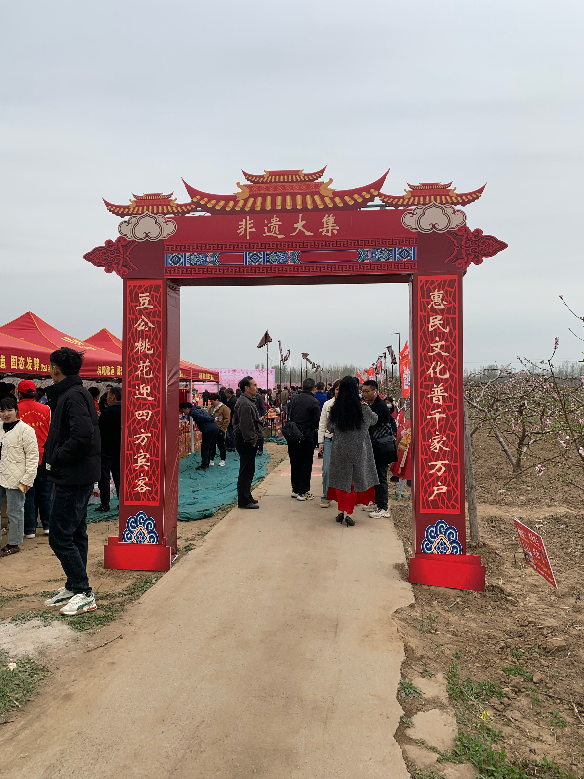 豆公桃花节图片