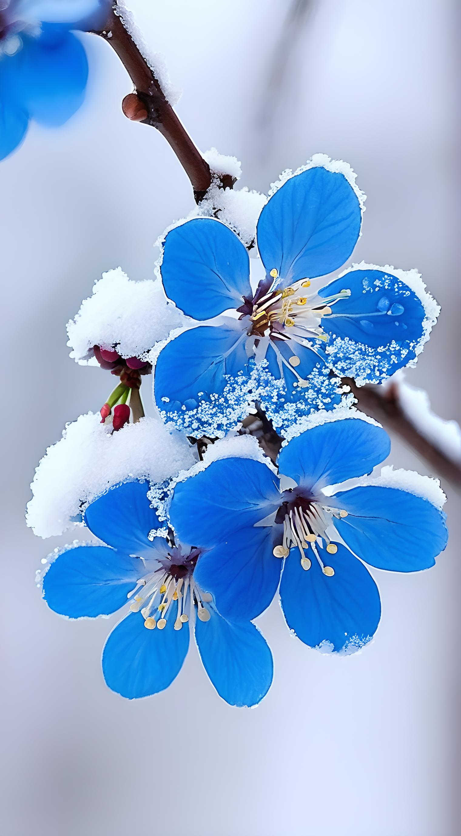 冰蓝色的花图片壁纸图片