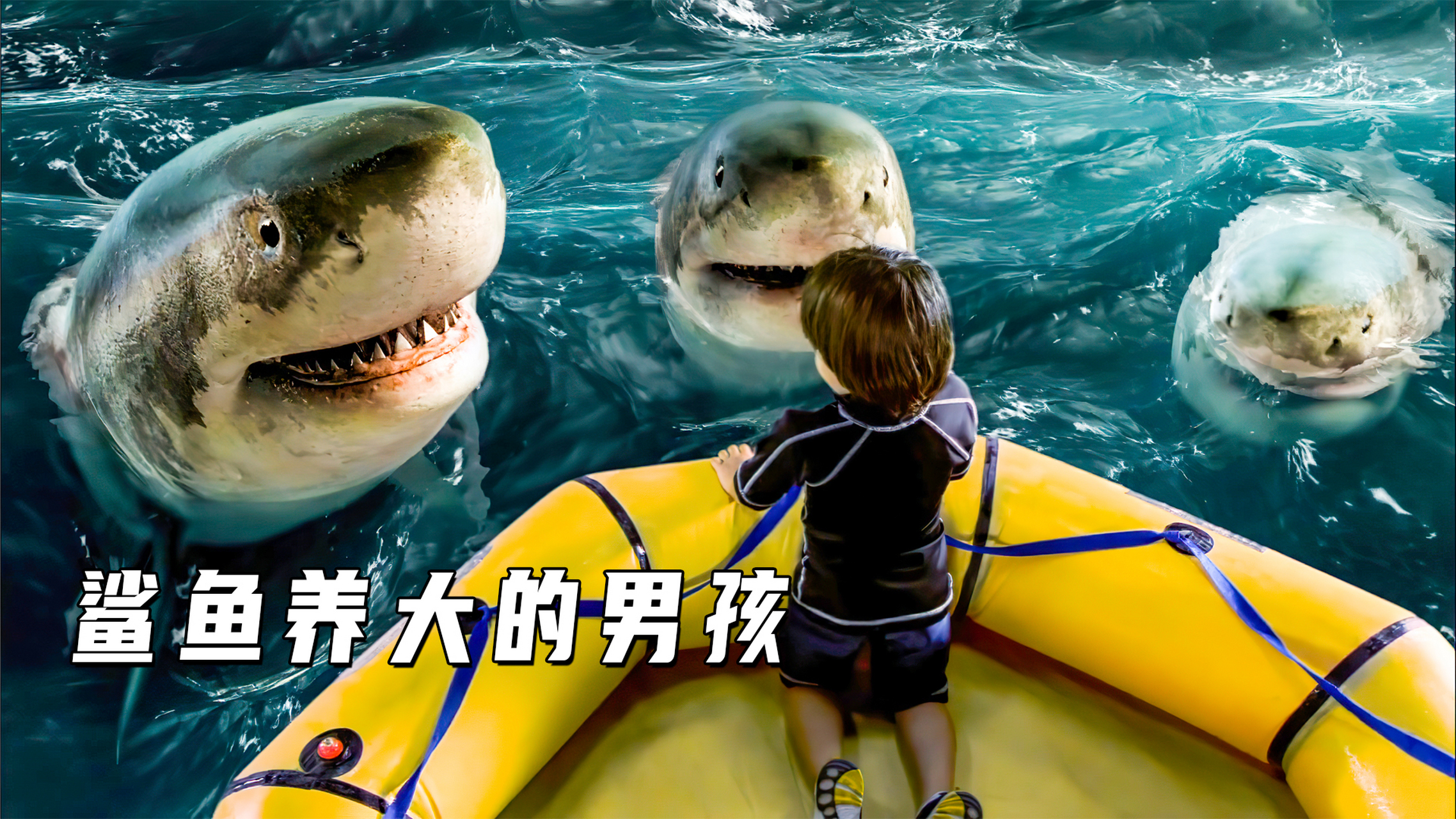 【被鲨鱼养大的孩子,最后成为了鲨鱼男孩】 #电影解说# 今天给大家