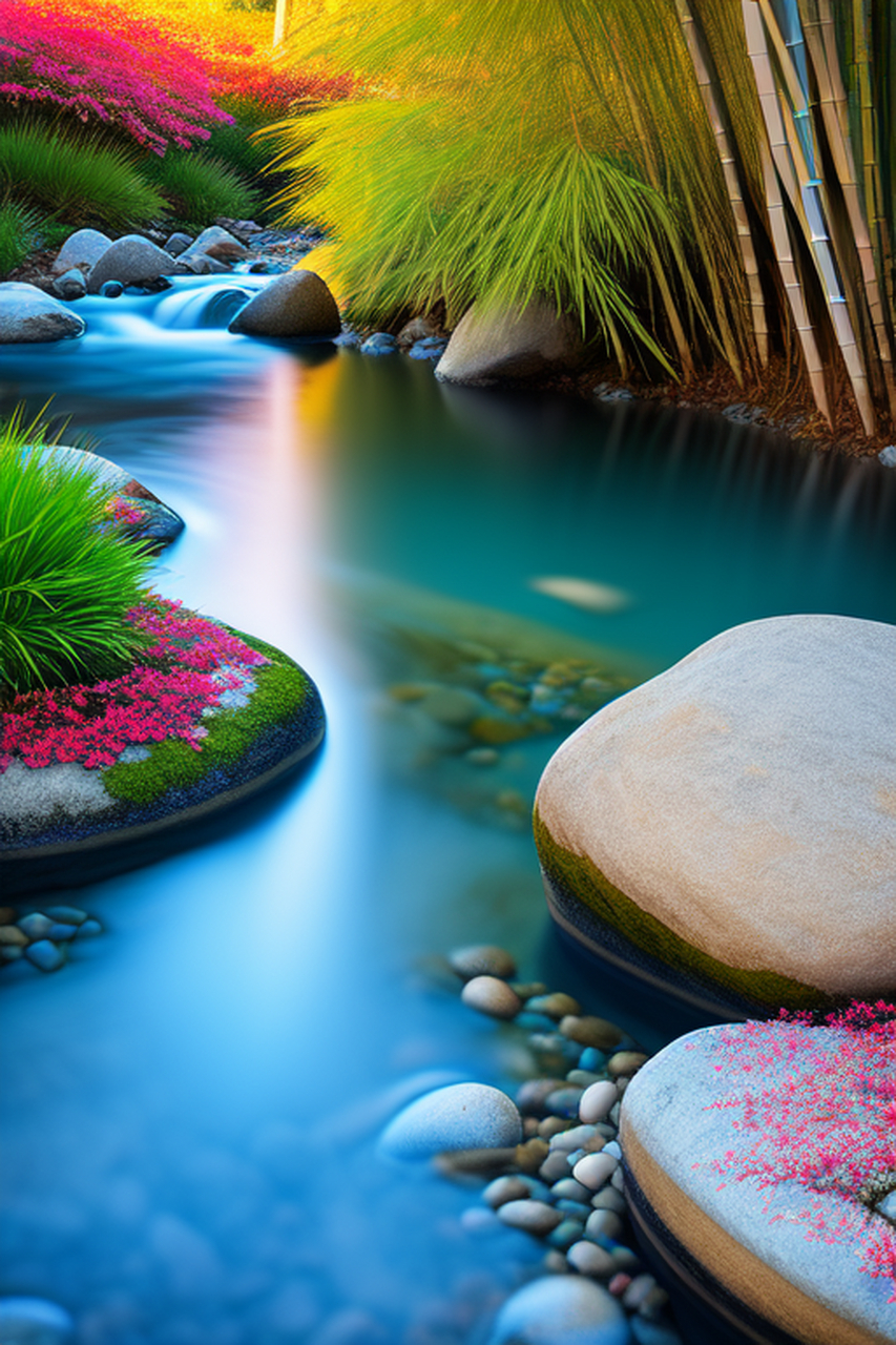 "91清澈见底的小溪,91蓝色的溪水在阳光下闪闪发光,仿佛它来自