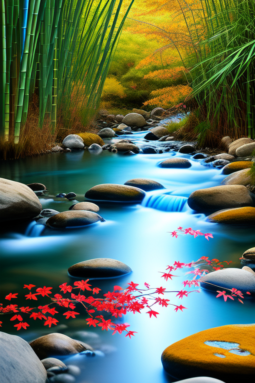 "91清澈见底的小溪,91蓝色的溪水在阳光下闪闪发光,仿佛它来自