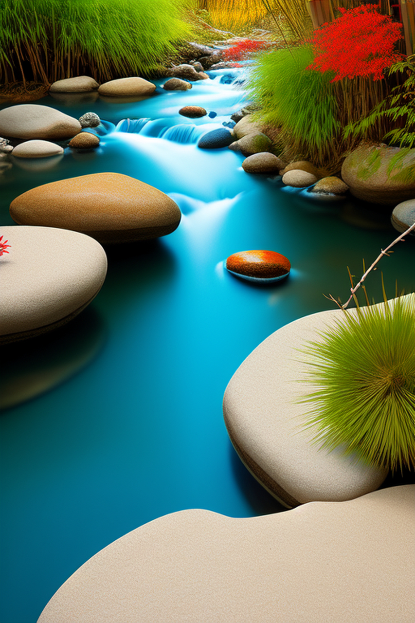 "91清澈见底的小溪,91蓝色的溪水在阳光下闪闪发光,仿佛它来自