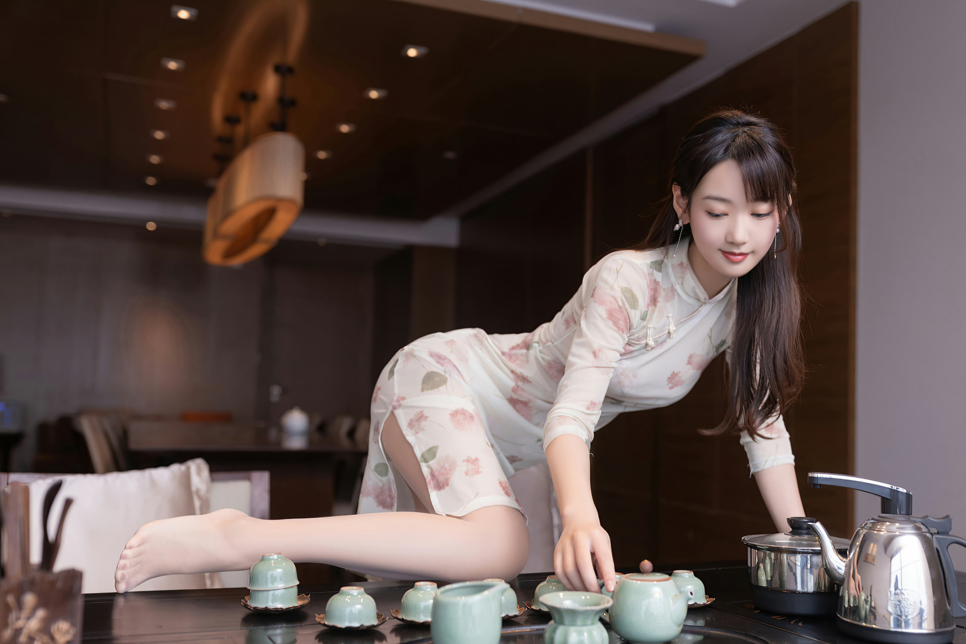 煮茶美女图片大全图片