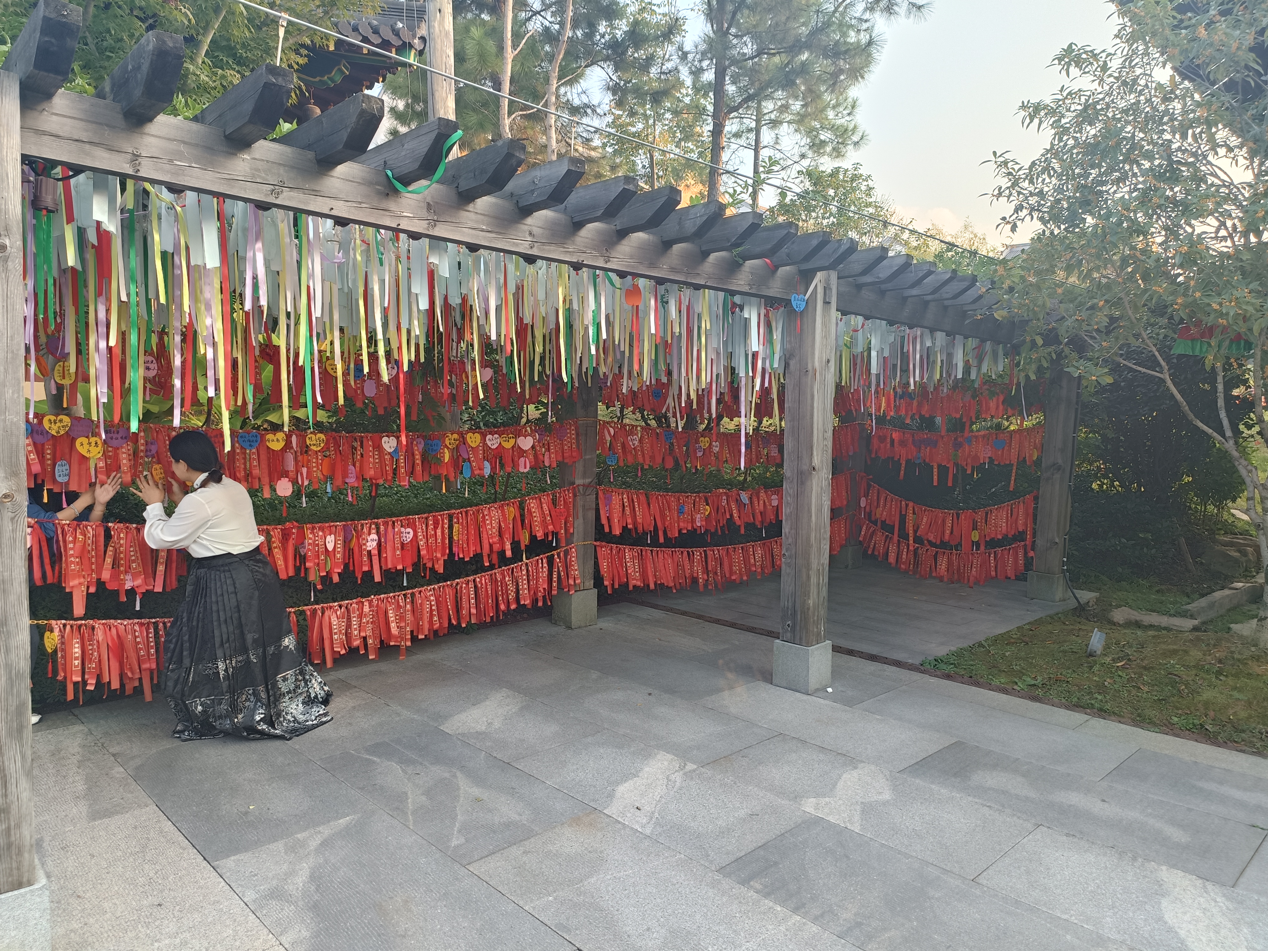 一个奇妙的场景吸引了你的目光,只见一个女人身着黑色