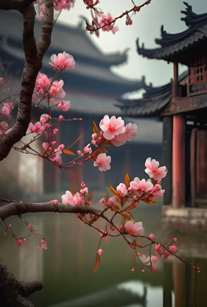 人间四月正是百花逐渐凋零的时刻,高山古寺那边的桃花才刚刚开始