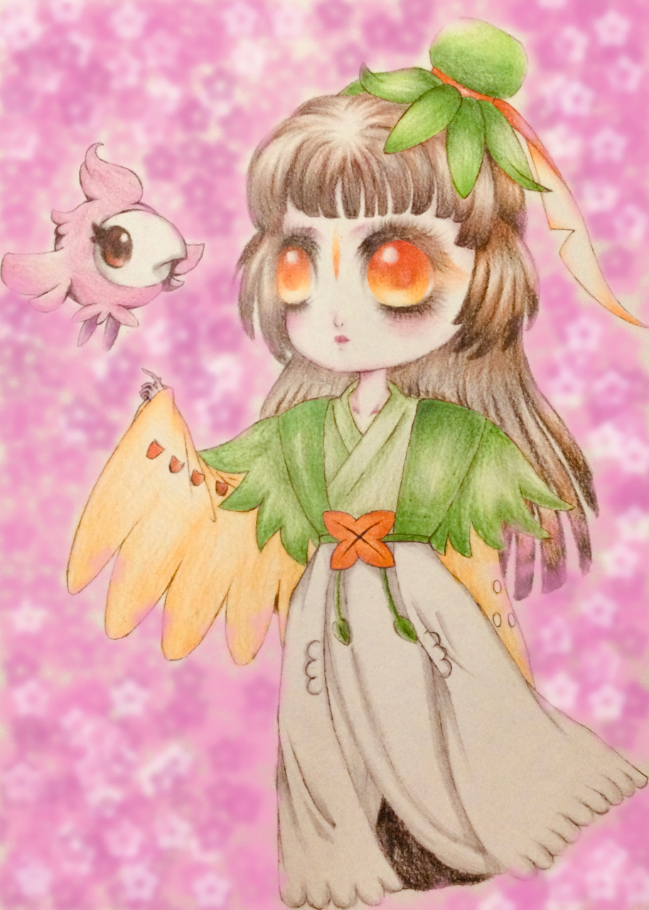 宝可梦# 私设拟人化狙射树枭&粉香香.