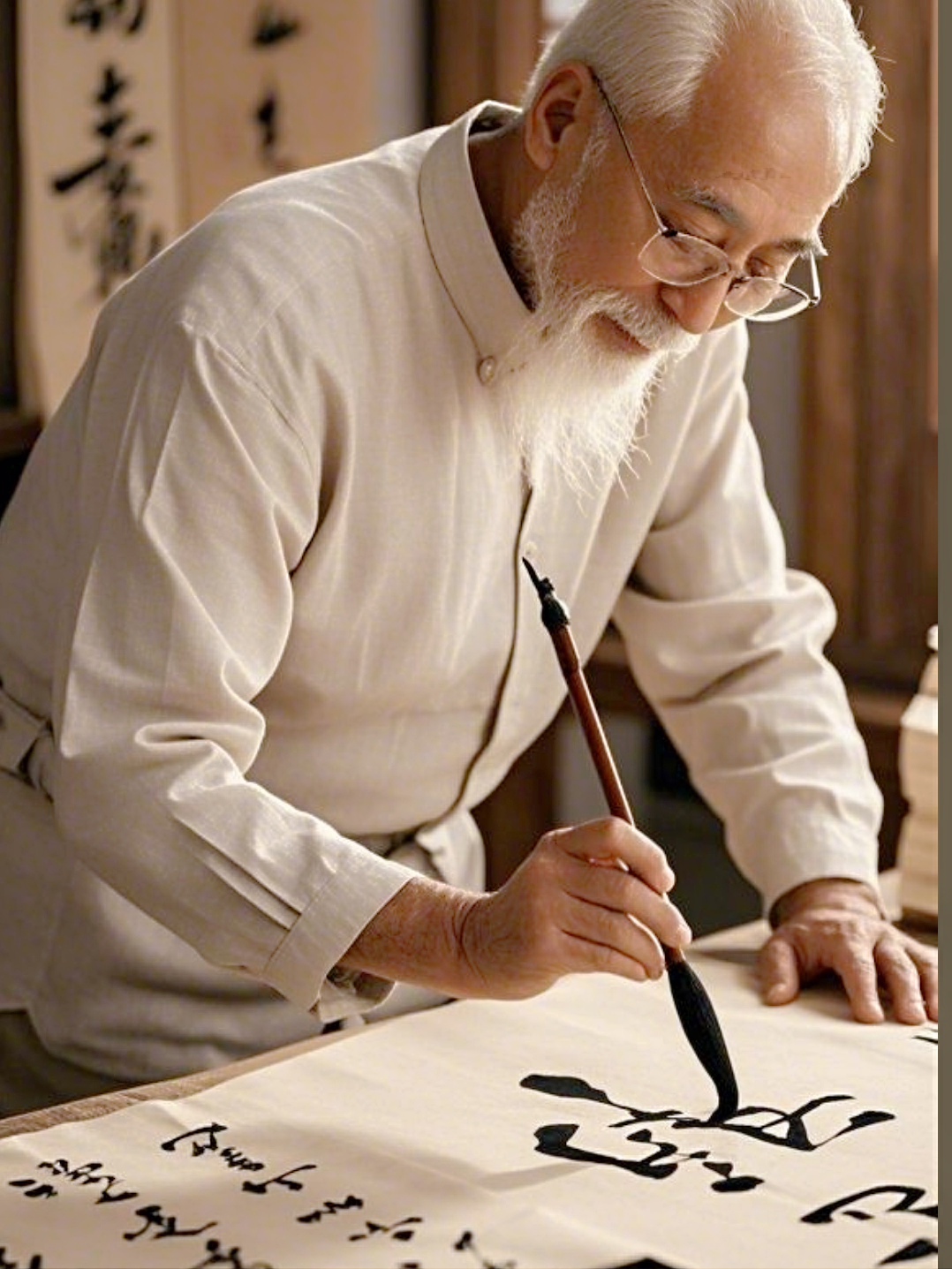 既能传承传统文化,又能陶冶情操,让老男疵首中疵首滞计 书法老人
