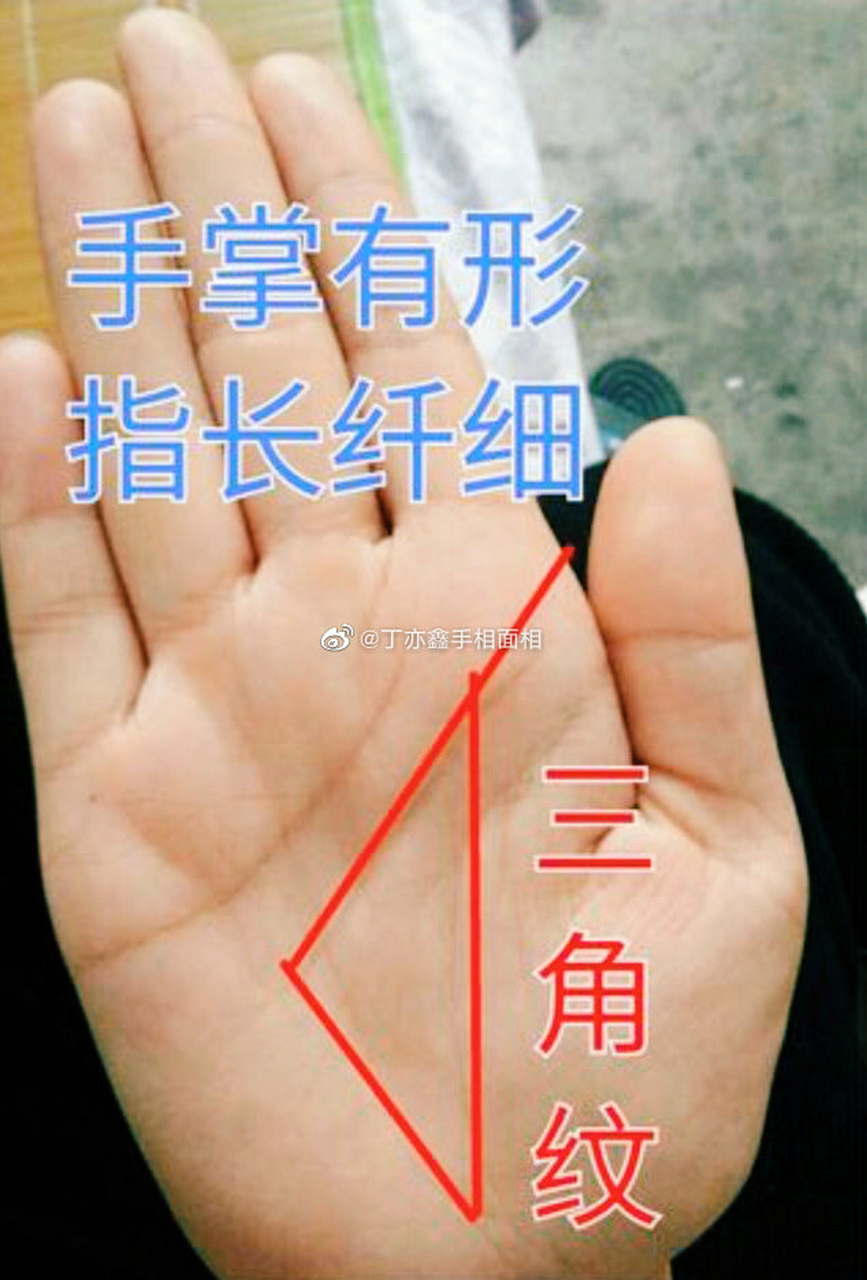 学相[超话 手相中出现有三角纹理的人,一生中是带有小财库的特征