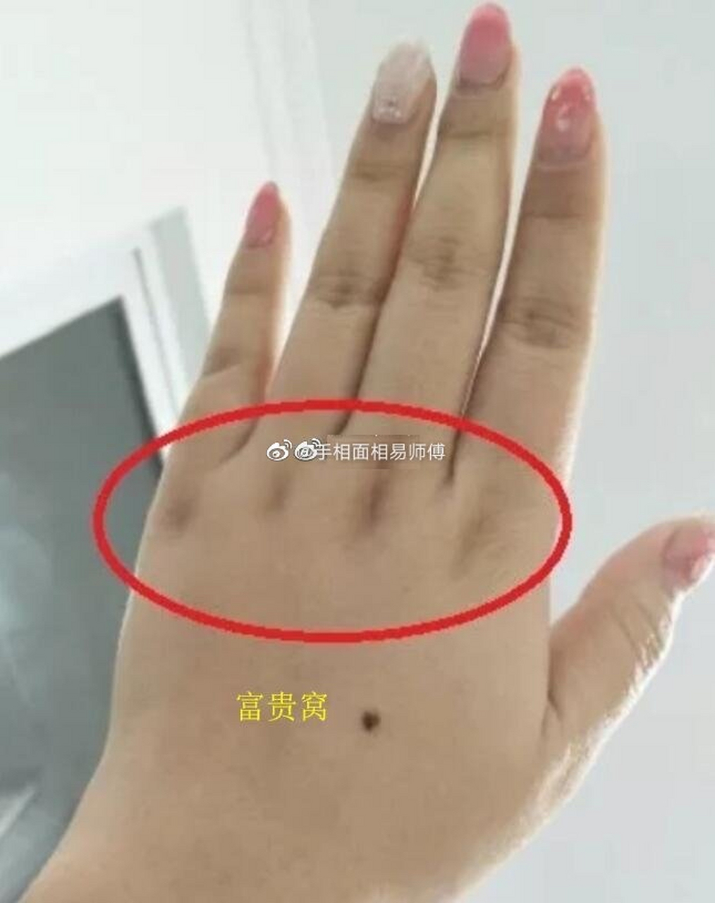 手有"富贵窝",富贵享福命!