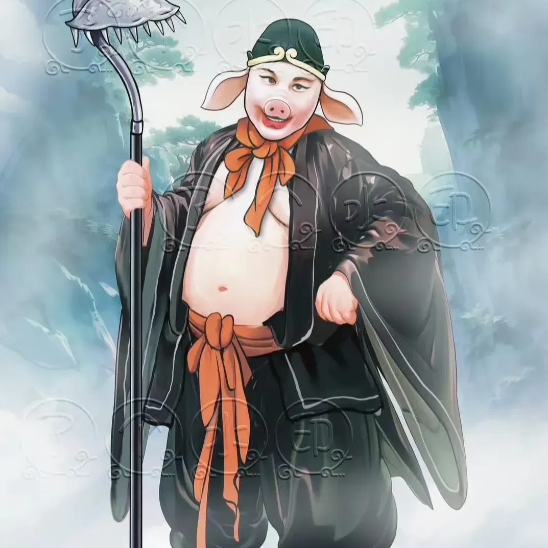 被贬原因之谎:猪八戒对观音菩萨和孙悟空说自己是因带酒戏弄嫦娥,被