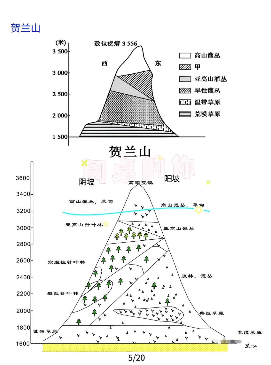 高中地理世界著名25座山脉垂直自然带分布
