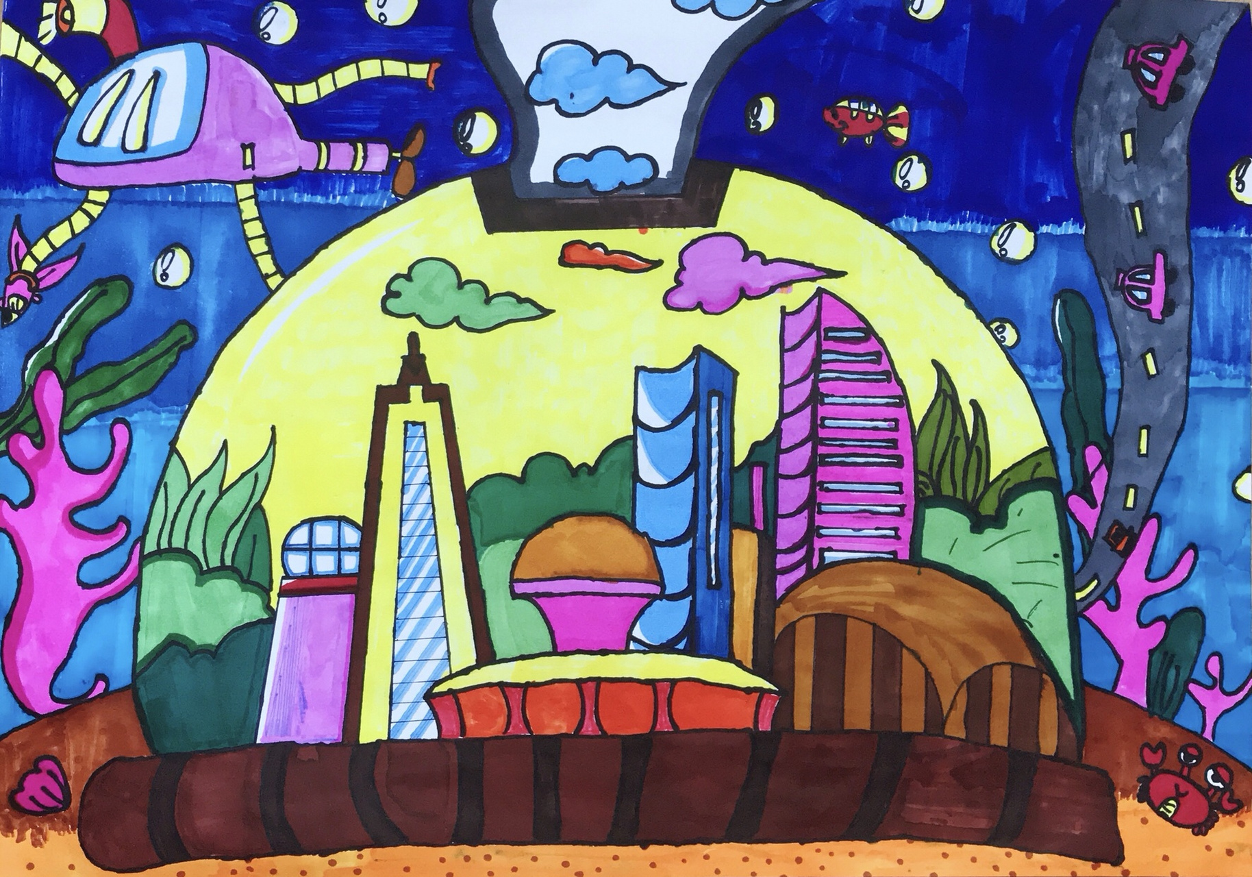 海底未来新家园科幻画