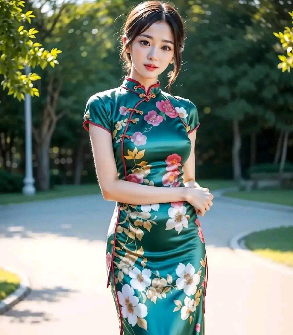 东方文性之美# 《淡然如菊》 国色旗袍秀锦江,淡然如菊雅芬芳.