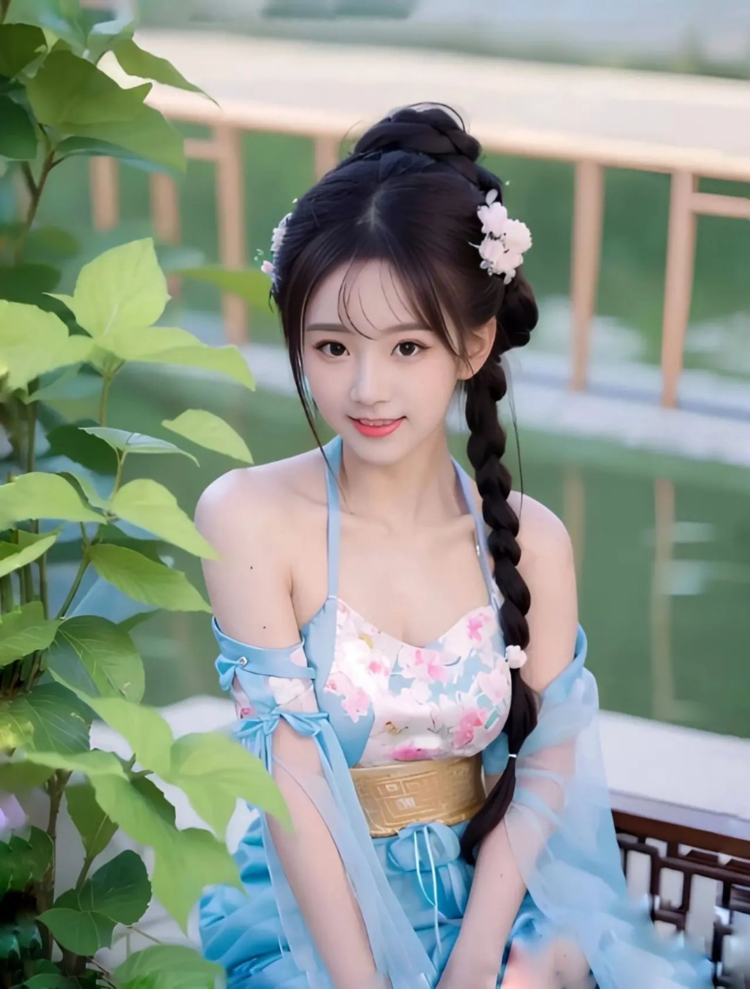 出游妆容#《汉服装扮诗年华》 汉服主理配穿搭,温婉贤淑俏人佳.