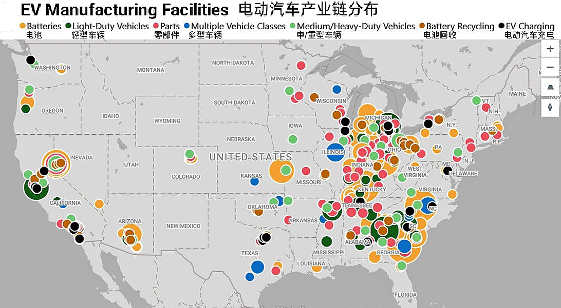 1图了解美国电动汽车产业链布局