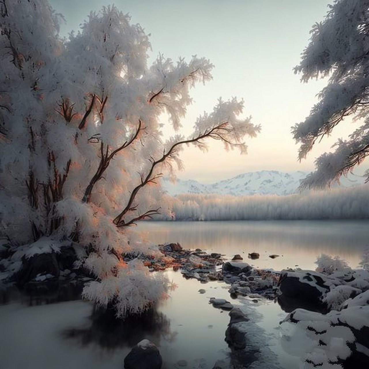 雪后清晨的魔法时刻78  7615 清晨,我推开门,眼前的一切仿佛