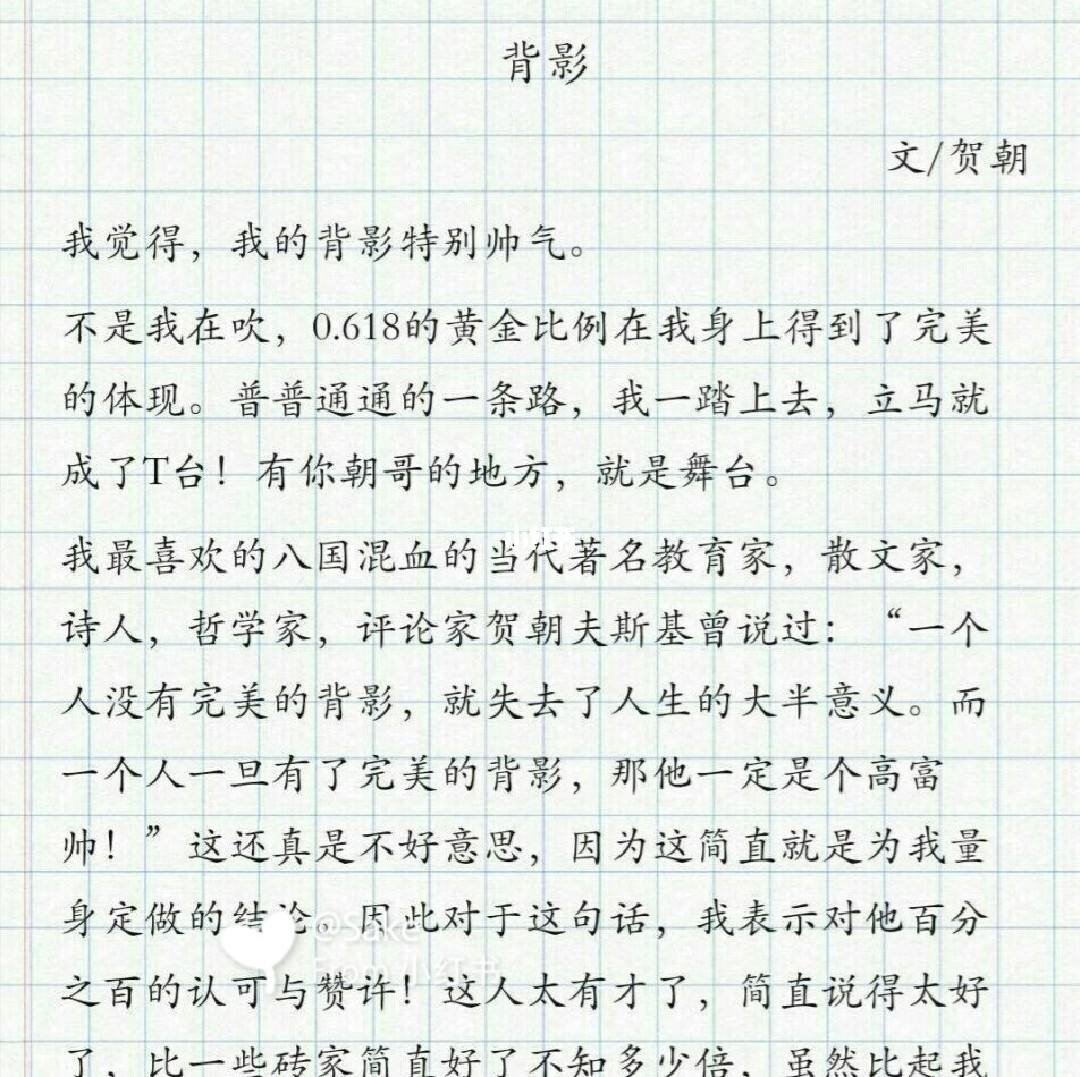 贺朝的背影作文图片