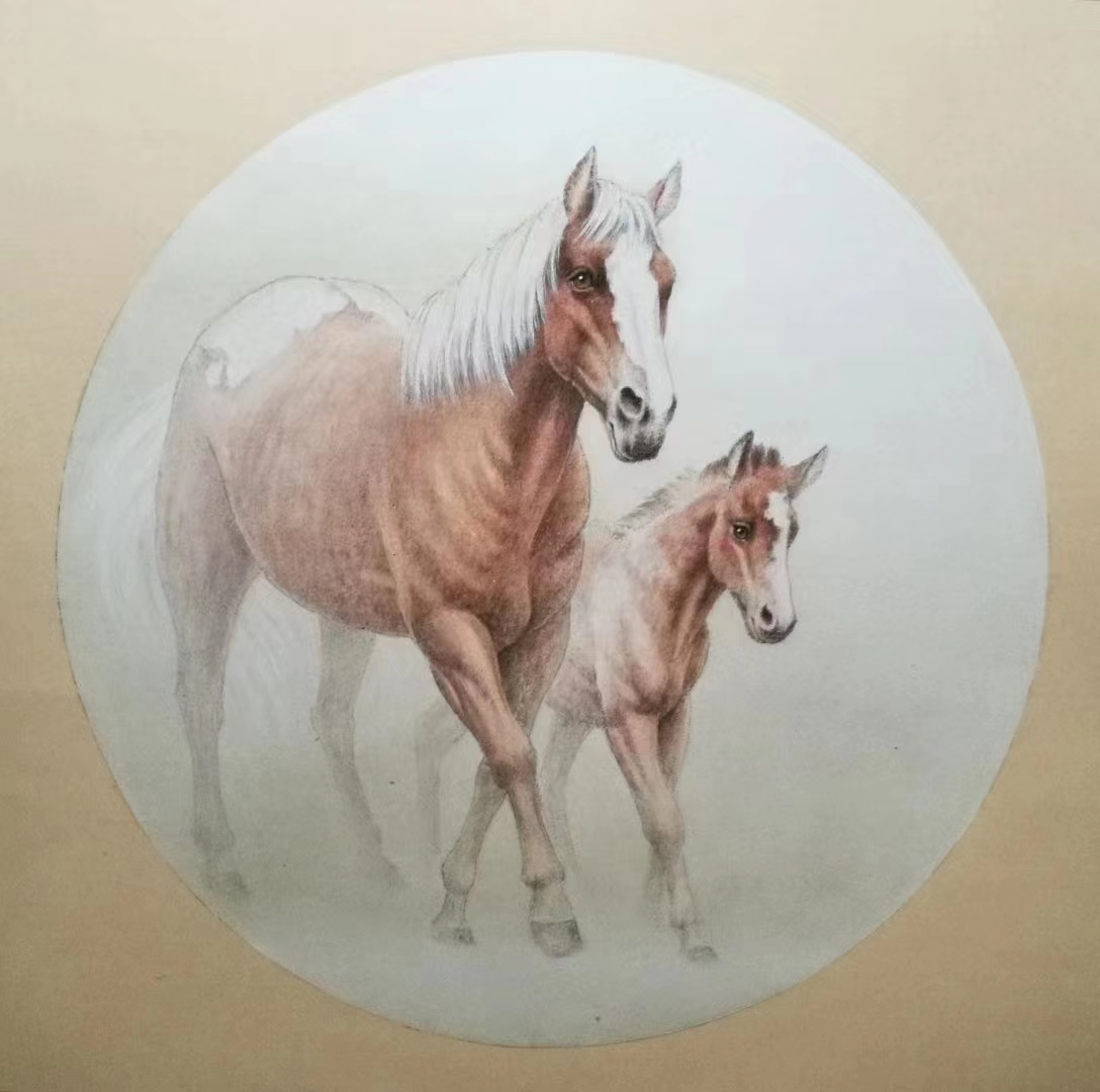 工笔画马