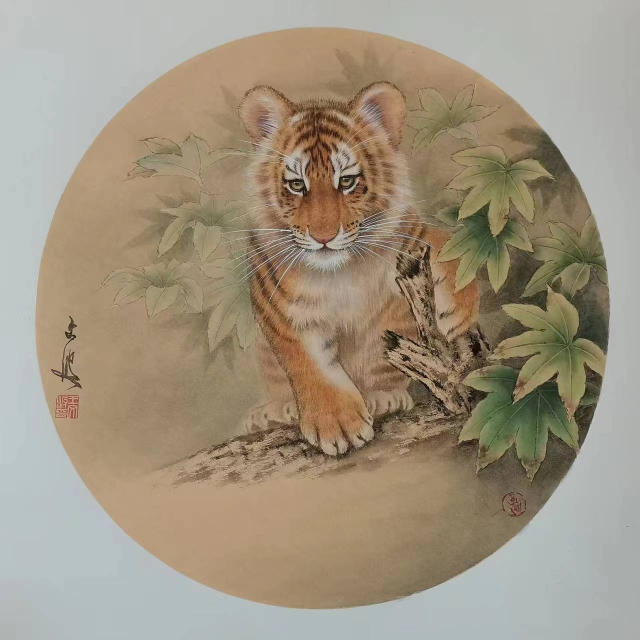 工笔画小老虎