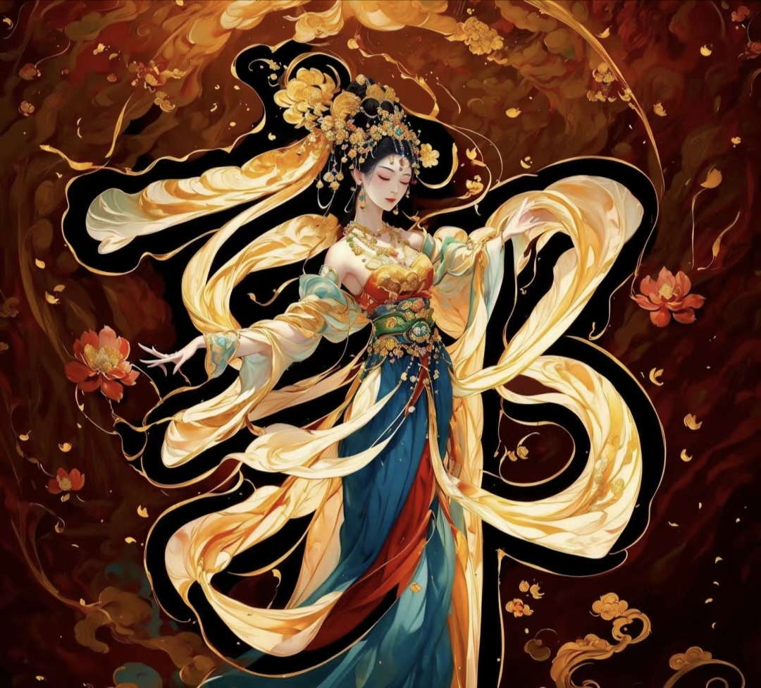 走进这幅手绘的中国风女子立绘,仿佛被带入了一个梦幻般的仙境.