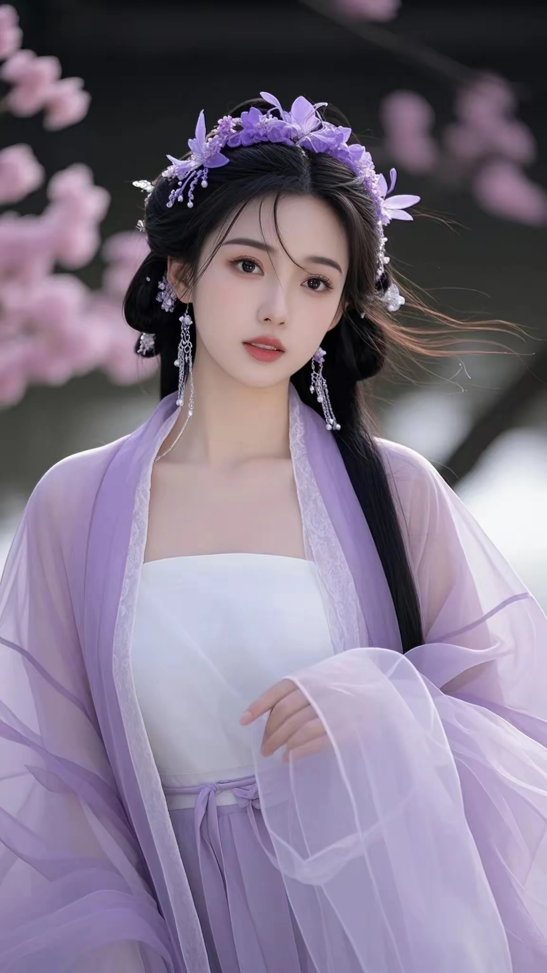 樱花树下,紫衣少女,翩若惊鸿,婉若游龙.#动态连更挑战