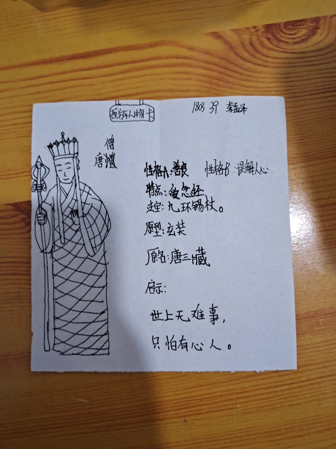 唐僧人物卡