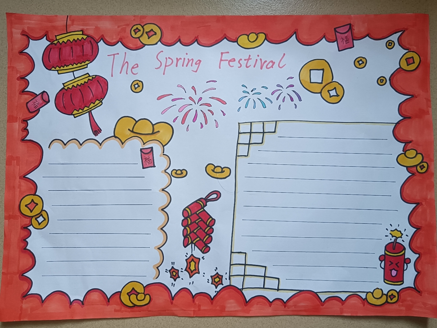 the spring festival手抄报