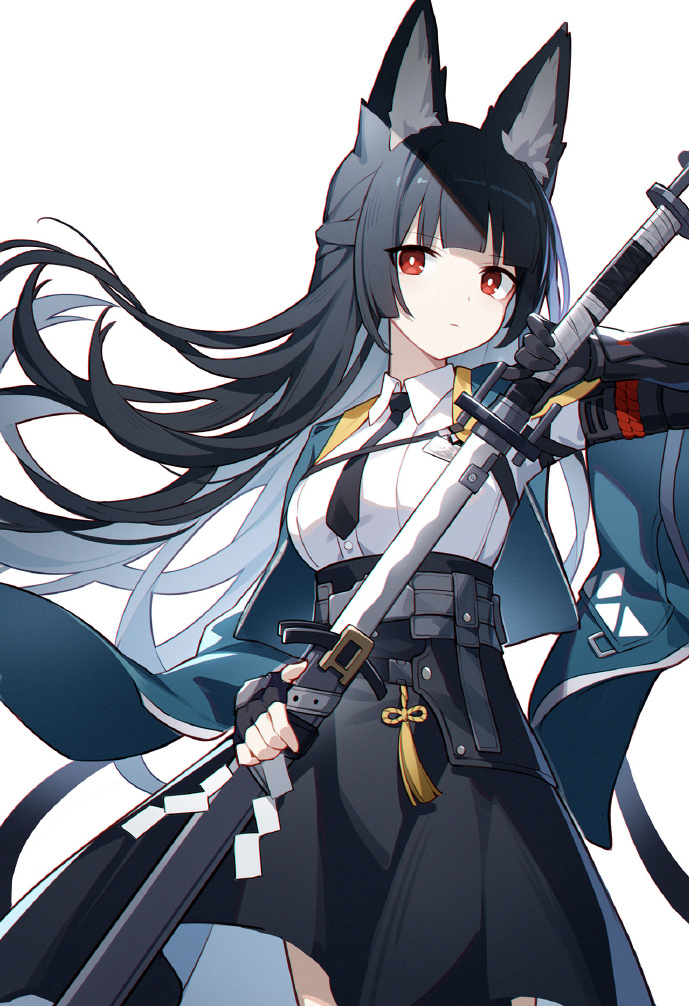 手持剑的二次元少女,英气逼人,准备战斗!