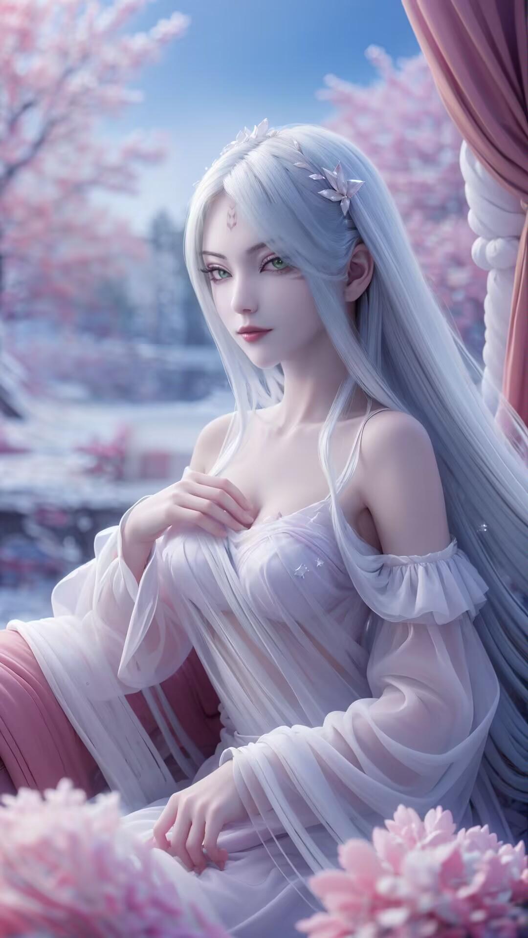 (诛仙)今日有新人(妖)物建模见面了, 九尾天狐,小白,还是真的白,不管